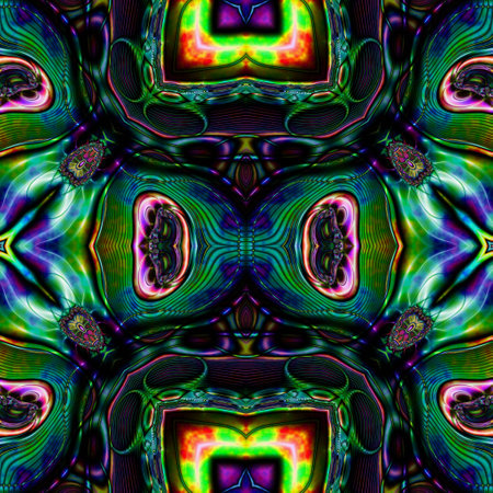 Kaleidoscopic wallpaper tiles