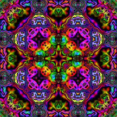 Kaleidoscopic wallpaper tiles