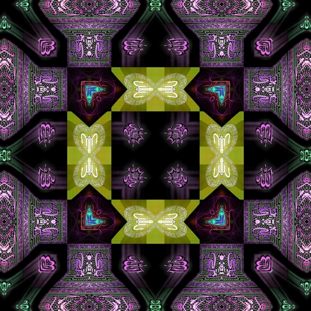 Kaleidoscopic wallpaper tiles