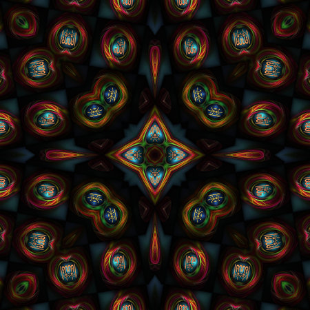 Kaleidoscopic wallpaper tiles