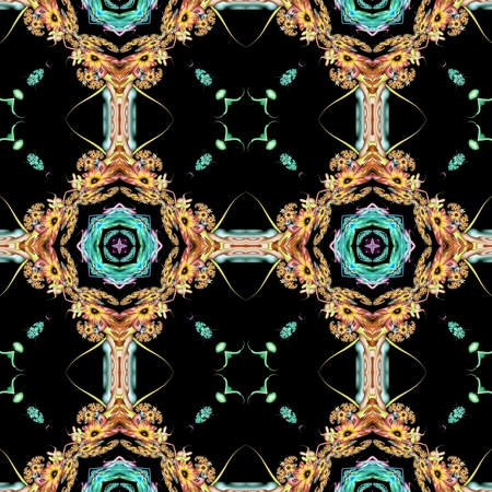 Kaleidoscopic wallpaper tiles
