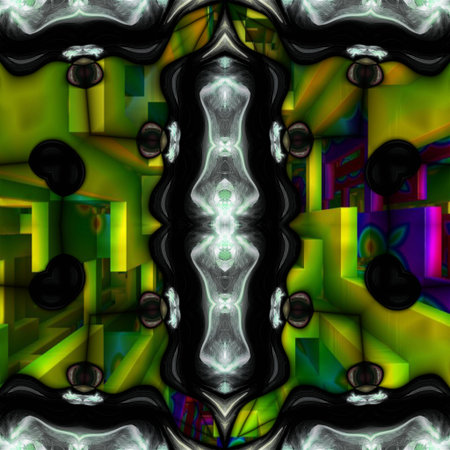 Kaleidoscopic wallpaper seamless loop animationの写真素材