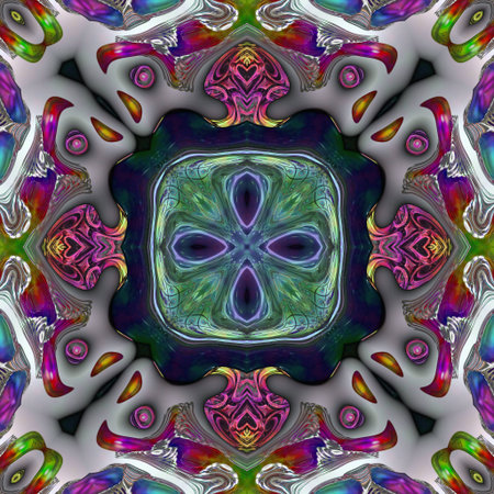 Kaleidoscopic wallpaper seamless loop animationの写真素材