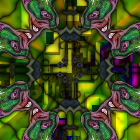 Kaleidoscopic wallpaper seamless loop animationの写真素材