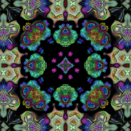 Kaleidoscopic wallpaper seamless loop animationの写真素材