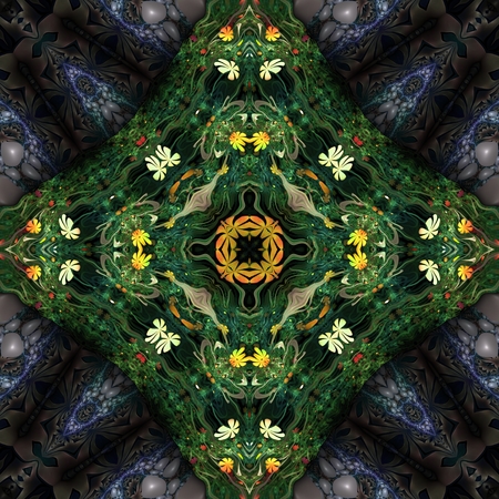 Kaleidoscopic wallpaper seamless loop animationの写真素材