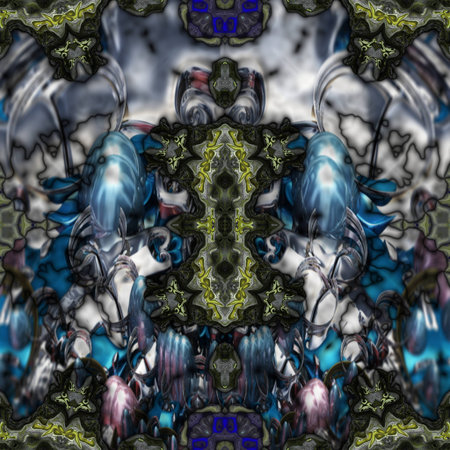 Kaleidoscopic wallpaper seamless loop animationの写真素材