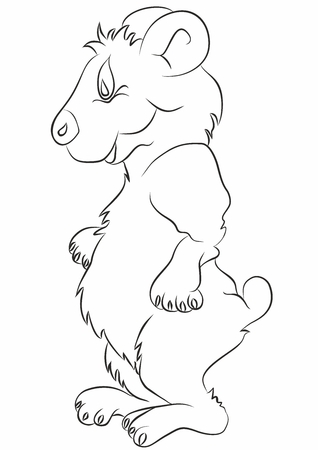 Hand drawn black white bearのイラスト素材