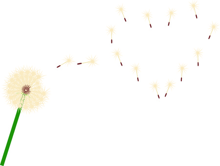 beautiful flower draws midair symbol love, heartのイラスト素材