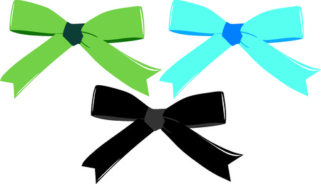 vector illustration on which there is three beautiful bowsのイラスト素材