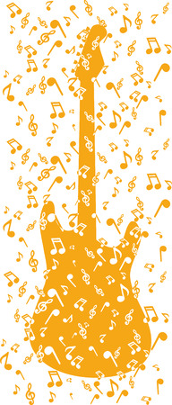 notes in guitarのイラスト素材
