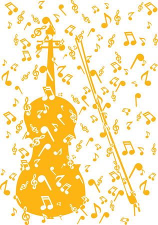 violin in notesのイラスト素材