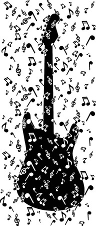 notes in guitarのイラスト素材