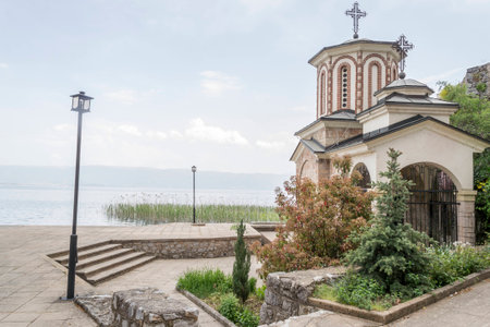 Idyllic view of church by the lake