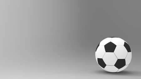 Image soccer ball on a gray background. 3d render soccer ball. Pop art styleの写真素材