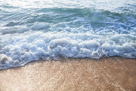 Sea wave on the sandy beachの写真素材