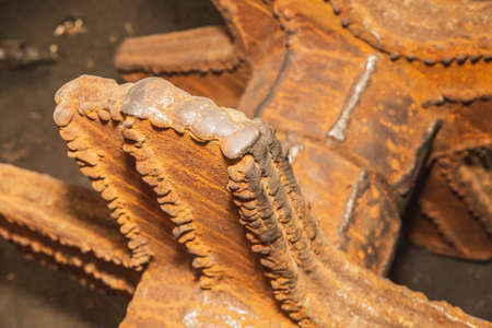 Huge rusty auger for the coal industry