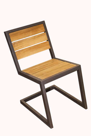 wooden chair in loft style on white background at an angle of 45 degrees. Interior elementの写真素材