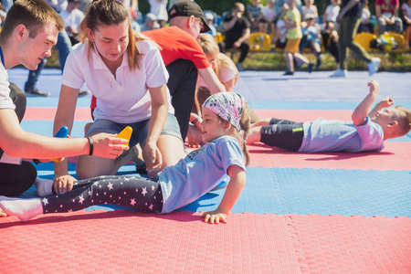 Bila Tserkva, Ukraine, June, 2021: Sports competitions for children with disabilitiesのeditorial素材