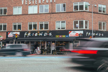Aalborg, Denmark, October 2021: Friends theme cafe in downtownのeditorial素材