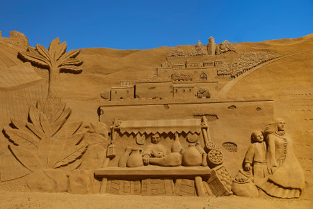 Sondervig, Denmark, June, 2022: International Sand Sculpture Festivalのeditorial素材