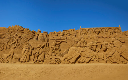 Sondervig, Denmark, June, 2022: International Sand Sculpture Festivalのeditorial素材