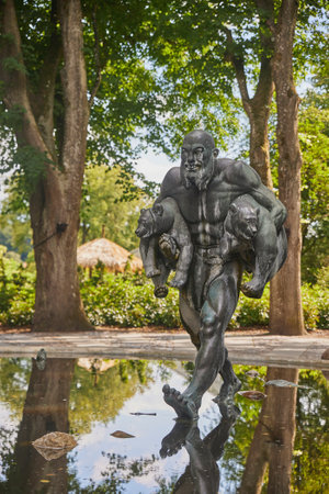 Metal statue at Aalborg Zoo in Denmarkのeditorial素材