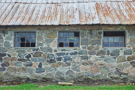 Ancient abandoned stone building in the evening Denmarkの写真素材