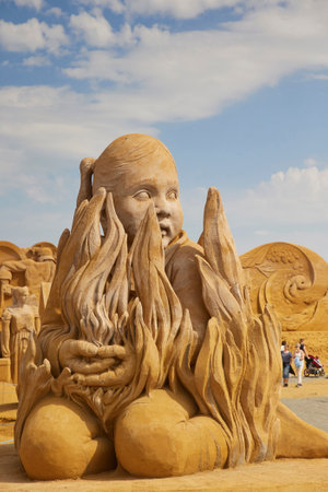 Sondervig, Denmark, May, 2023: International Sand Sculpture Festivalのeditorial素材
