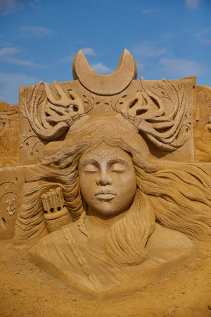 Sondervig, Denmark, May 21,2023: International Sand Sculpture Festivalのeditorial素材