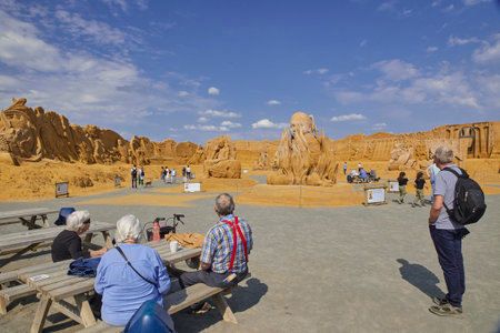 Sondervig, Denmark, May 21,2023: International Sand Sculpture Festivalのeditorial素材