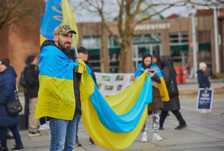 Ikast, Denmark, February 25, 2024: Action in support of Ukraineのeditorial素材