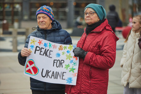 Ikast, Denmark, February 25, 2024: Action in support of Ukraineのeditorial素材