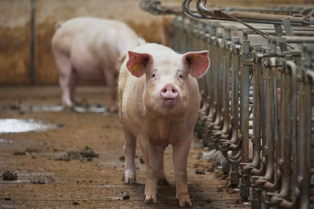 Pregnant sows on a modern farm in Denmark