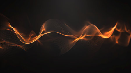Abstract particles wave light and sound wave technology background. Vector illustration.の素材