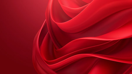 Abstract red wavy background. 3d rendering, 3d illustration.の素材