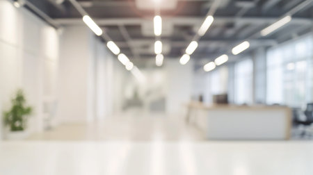 Blurred image of modern office interior for background usage. Abstract blur background.の素材