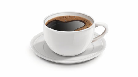 Cup of coffee isolated on white background. 3d illustration.の素材