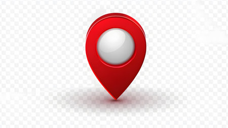 Red Map Pointer Marker Icon Isolated on Transparent Backgroundの素材