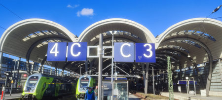 Panoramic view of the railway stationの写真素材