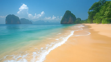 Beautiful tropical beach and sea in Krabi province, Thailand.の素材