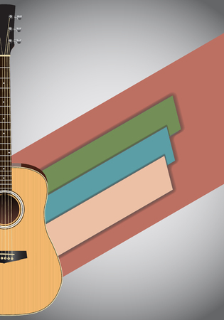 Abstract grunge music background with acoustic guitar. Vector illustration concept design.のイラスト素材