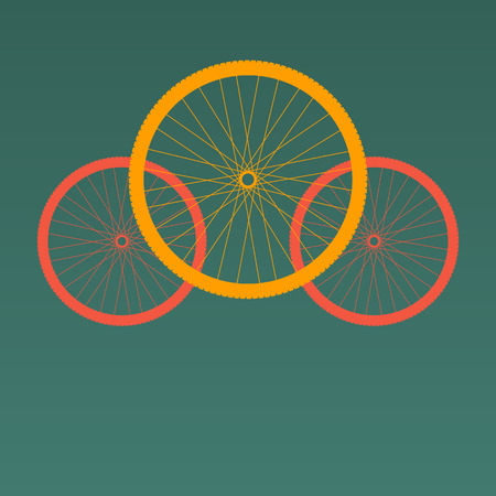 Stylish bicycle and silhouetteのイラスト素材