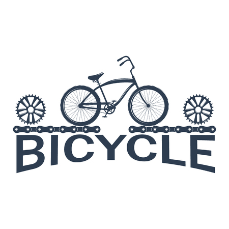Bicycle label design and logo. Shop and service.のイラスト素材
