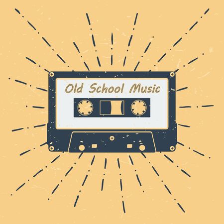 Cassette music old fashion. Retro and vintage technology concept represented by Cassette icon.のイラスト素材