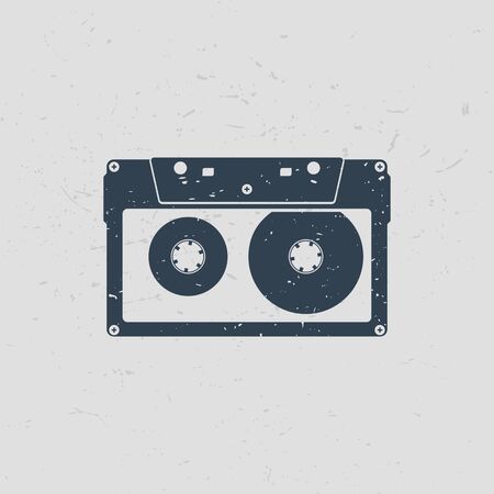 Cassette music old fashion. Retro and vintage technology concept represented by Cassette icon.のイラスト素材