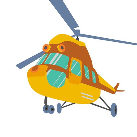 Helicopter icon in isometric 3d style isolated on white background. Air transport symbolのイラスト素材