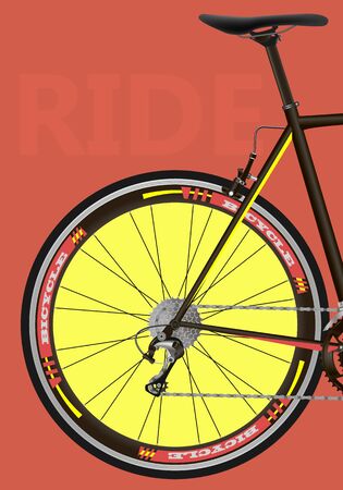 Bicycle poster. Race road bike. Realisticのイラスト素材