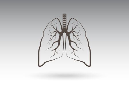 Lungs symbol. Breathing. Lunge exercise. Lung cancer Respiratory system. World Tuberculosis Day. World Pneumonia Day. Health careのイラスト素材