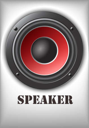 Audio loud speaker with red diffuser. Concert speakerのイラスト素材